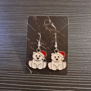 Polar bear Christmas earings